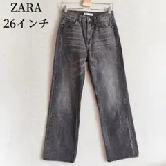 ZARA ザラ ウォッシュド デニムパンツ 黒 ブラック EUR36 S 相当のサムネイル