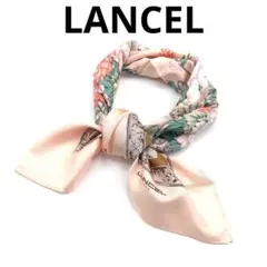LANCEL ランセル 大判 スカーフ 花柄 葉っぱ ベビーピンク ヴィンテージのサムネイル