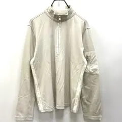 古着 TRUSSARDI ハーフジップ 長袖シャツ サイズ42 ベージュのサムネイル