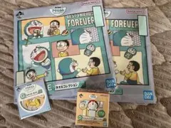 ドラえもん コミックスタイル タオル 2枚　ステッカーミニフィギュア　一番くじ