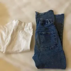 ビーデスビー　130 デニムパンツ ウエストゴム カットオフ