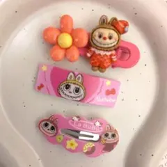 LABUBUラブブヘアクリップ3個セット② ヘアピン前髪クリップ