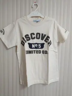 子供服　ホワイト　ロゴ入り　Tシャツ　130cm