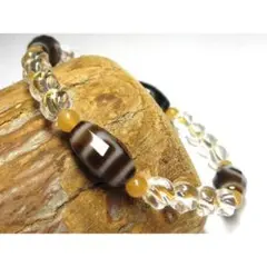 激レア】蓮花羊眼天珠×キャラメルカラーのブレスレット - メルカリ