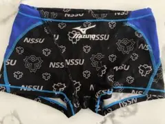 日体大 水着 NSSU 競泳水着 黒/青 ロゴ入り - メルカリ