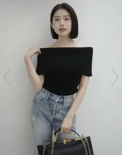 新品未使用】anuansソフトフィットオフショルニットトップス - メルカリ