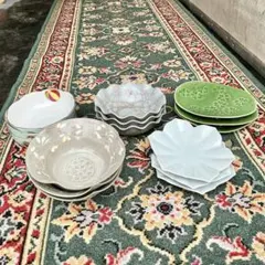 和食器 まとめ売り 20点セット 小鉢 中皿 織部 渦文 六角皿 煮物鉢 向 