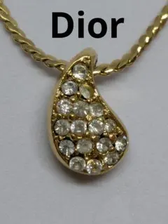 Christian Dior ネックレス ゴールドカラー ラインストーン＊
