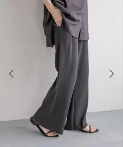 LOWRYS FARM カットリブセミフレアパンツ　ローリーズファーム