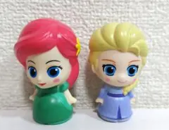 アナと雪の女王 エルサ 　リトルマーメイド アリエル　 ミニソフビ人形