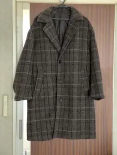 niko and…チェック柄 ウール混紡 チェスターコート 中古品