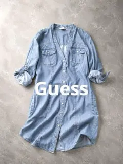 GUESS ゲス　ミニワンピース デニムワンピ　7分袖　【XS】のサムネイル