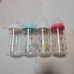 Pigeon ガラス製哺乳瓶 240ml 4本セット 収納ケース付き