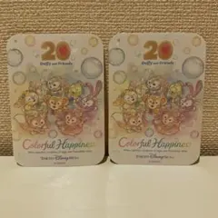 ダッフィーアンドフレンズ 20周年 カラフルハピネス シール ステッカー2枚