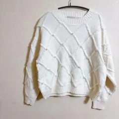 MARLENE JOBERT パール付きニットMサイズ おしゃれニットレディース