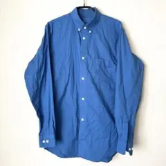 無印良品　ノンアイロン青色 ボタンダウンシャツ Sサイズ