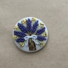 no.155 くるみボタン 刺繍ブローチ ヘアゴム マグネット 北欧 ひまわり