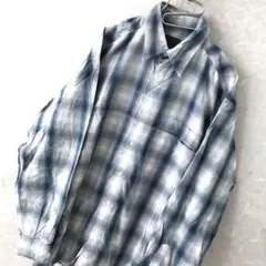 90ｓ オンブレチェックシャツ ビッグシルエット 美品 ヴィンテージ ＸＬ程
