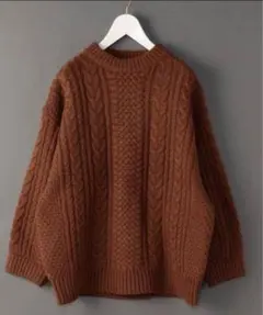 6 Roku ケーブルニット ブラウン