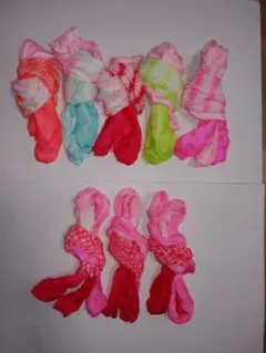 未使用に近い　腰ひも　正絹5本　その他3本