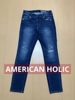 AMERICAN HOLIC スキニーフィット　ダメージデニム　Lサイズ