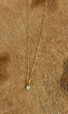 agate アガット　k18 ダイヤモンド　ネックレス　0.05ct 磨き直し済