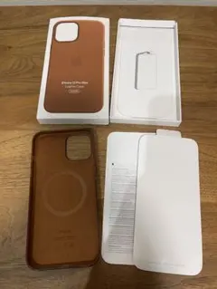 【アップル純正】iPhone 12 Pro Max レザーケース サドルブラウン