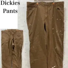 【古着】Dickies ペインターパンツ ワーク　ブラウン　ペイントあり