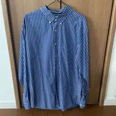 ユニクロ　長袖シャツ　メンズ　ストライプ　XL