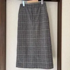 グローバルワーク　チェック柄タイトロングスカートM