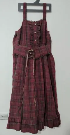 axes femme ワンピース チェック赤