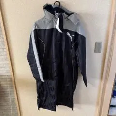 PUMA ベンチコート 黒/グレー フード付き 160サイズ