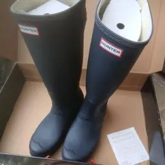 HUNTER レインブーツ ロング ネイビーのサムネイル