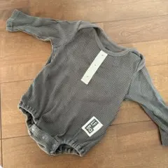 LFB リブ編みロンパース グレー