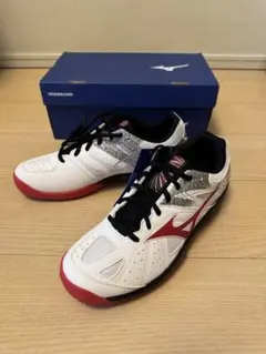 Mizuno テニスシューズ ホワイト/レッド/グレー