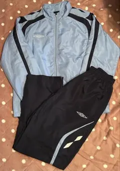 00s umbro ナイロンジャケット セットアップ 水色 ネイビー