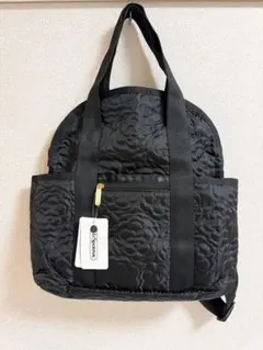 LeSportsac ボストンバッグ ブラック パフィーブロッサム 花柄 - メルカリ