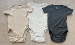 H&M リブ編みロンパース 3色セット 9-12M