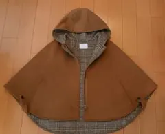 ZARA ガール フード付きブラウンケープコート