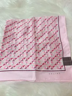 CELINE ピンク パターン ハンカチーフ