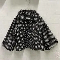 ★美品★burlone　ショートジャケット　M　黒系　ドット柄　レディース