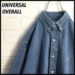 ユニバーサルオーバーオール 刺繍ロゴボタンダウンデニムシャツ オーバーサイズ M
