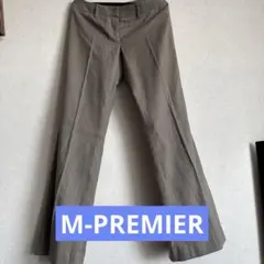 M-PREMIER ストライプパンツ サイズ38 グレー