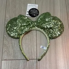 ミニーちゃん カチューシャ スパンコール ライトグリーン