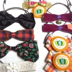 完成品　リボンが大きいトリミングチョーカー　9点