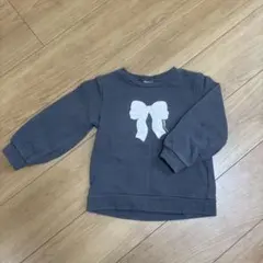 110 プティマイン　リボン　刺繍　スパンコール　キラキラ　トレーナー　長袖