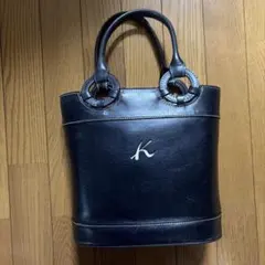 Kitamura ハンドバッグ ブラック レザー　平成レトロのサムネイル