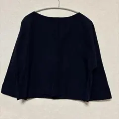 ユニクロ　クロップドブラウス（ネイビー）