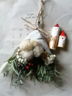 ⑤　ナチュラルスワッグ　ドライフラワー　cotton