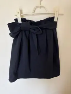 31 Sons de mode ウエストリボン ミニスカート 黒 きれいめ